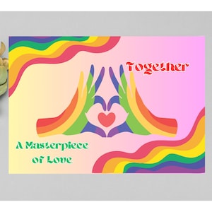 Carte LGBT Saint-Valentin, carte d'anniversaire, carte romantique de fierté pour toutes les occasions.