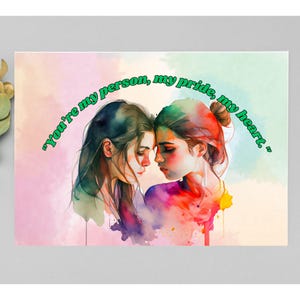 Carte de Saint-Valentin LGBT, téléchargement numérique de carte d'anniversaire, carte de fierté