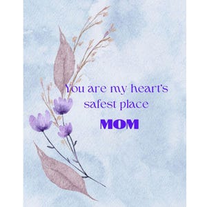 Cartão fofo para a mãe, presente doce para o aniversário da mãe ou dia das mães, cartão sentimental para a mãe, cartão de aniversário para impressão para a mãe