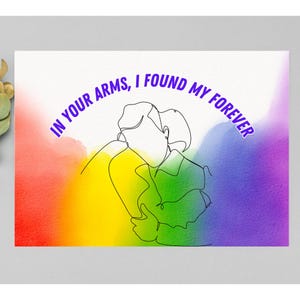 Carte LGBT Saint-Valentin, carte d'anniversaire, carte romantique de fierté pour toutes les occasions.