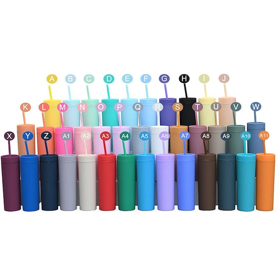 16oz Skinny Tumblers/ Plain tumbler bulk/ Bulk skinny tumbler/Blank Cups  with straw/ Double wall tumbler/ Cup blank supply/ Wholesale cups