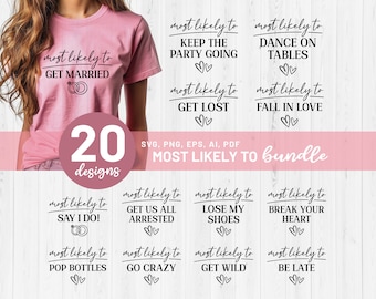 Bachelorette Bundle SVG, Bridal Party Shirts Svg, Bride Svg, Bridal Party, Cricut, Silhouette, Bachelorette Digital Cut File, Eps, Png, Pdf
