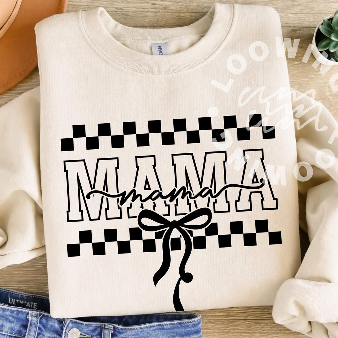 Mama Retro Coquette Bow SVG PNG, Mom Bow Varsity, Giftful Mama Png ...
