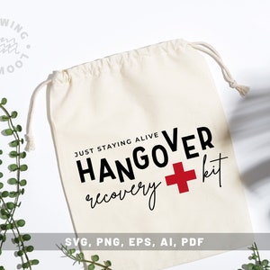Party Hangover Kit PNG SVG, sofortiger Download lustiger Kater, Hochzeit Party Clipart, Hangover Recover Kit Png, Cut File, Cricut, Sublimation