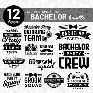 Bachelor Party SVG, SVG de l'équipe de mariés, Groom Squad PNG, Bundle Svg garçons d'honneur, chemise de célibataire, Bundle Silhouette, Clipart Cricut, fichier Svg de coupe