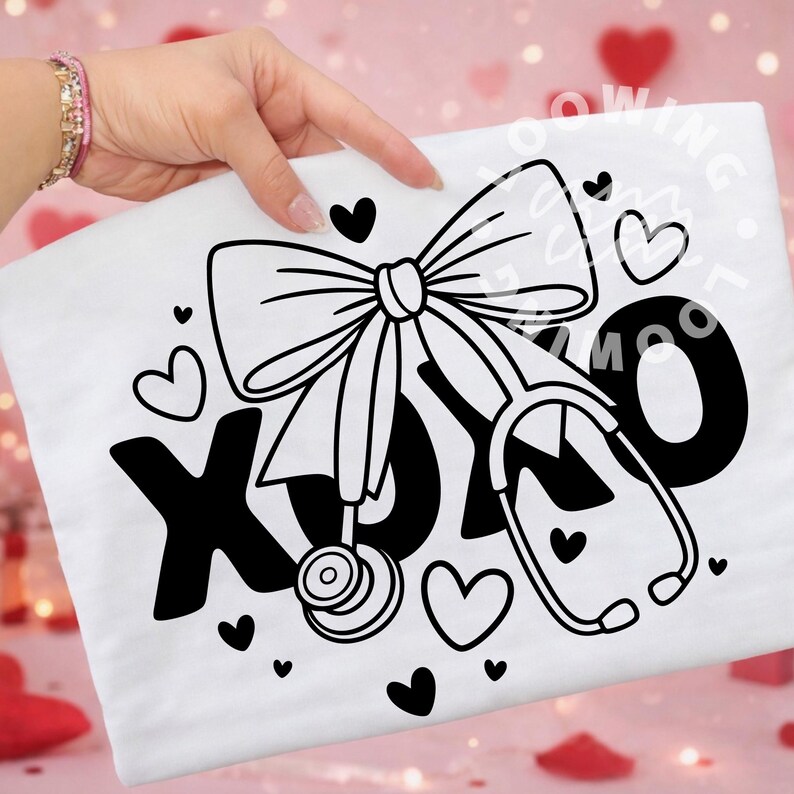Valentine's Day Nurse Stethoscope Bow Svg Png, Cupid's Favourite Nurse ...