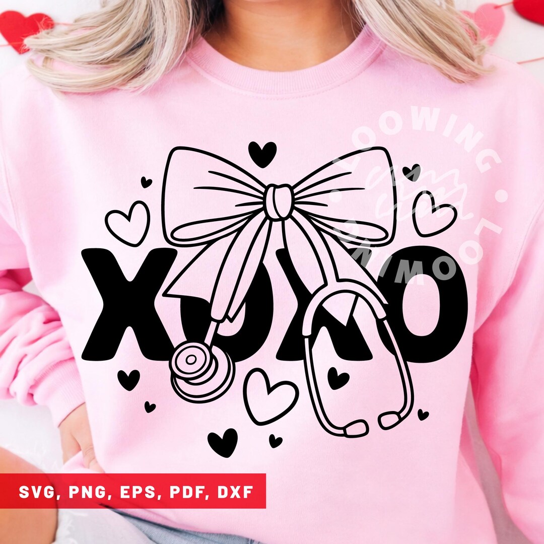 Valentine's Day Nurse Stethoscope Bow Svg Png, Cupid's Favourite Nurse ...