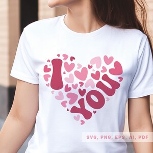 Te amo Svg, Svg del día de San Valentín, Svg de corazón de San Valentín, Svg de camiseta de San Valentín, Png de corazón, Svg de amor, Svg de San Valentín retro, San Valentín maravilloso Png