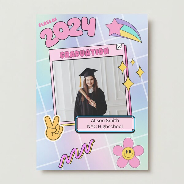 90's Graduation Template | Digital Download