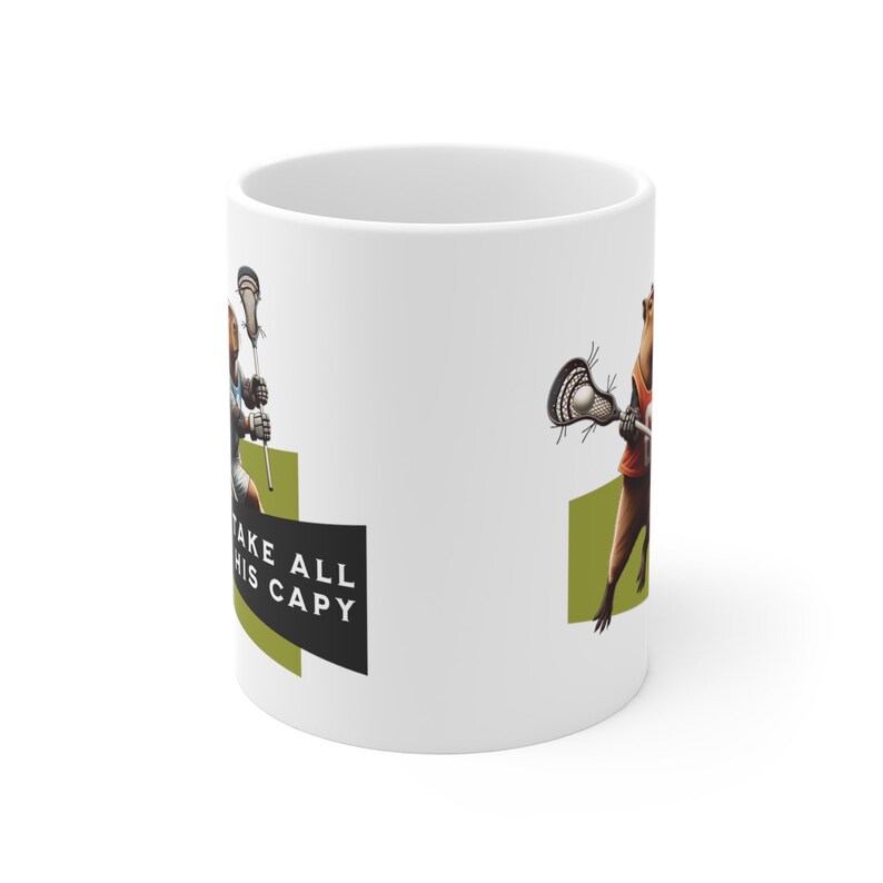 Capybara Lacrosse Mug, Birthday Gift for Capybara Lover or Lacrosse Player, Father's Day Gifts