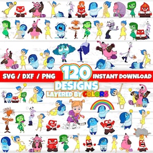 Clipart SVG de dibujos animados, paquete SVG de alta calidad, archivos vectoriales en capas, PNG, DXF, sublimación, descarga instantánea, archivo de corte Cricut, fácil de cortar