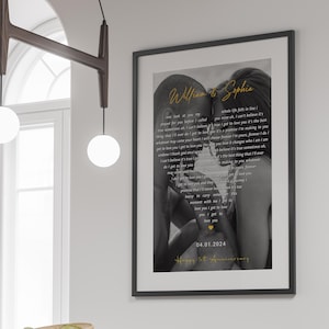 Personalized Song Lyrics Print with Photo: Custom Heart Art (Digital Download)