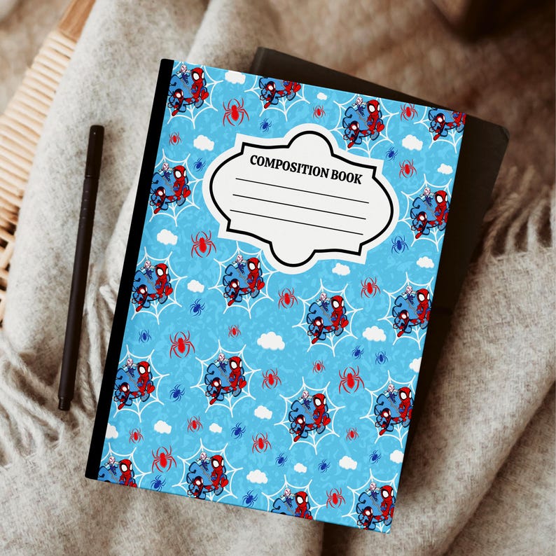 Superheroes Composition Notebook Covers, Printable Back to School Canva ...