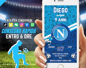 Digital Invitation Soccer, Soccer Team Invite, Soccer Birthday Invitation, Boy or Girl Birthday Invitation, Soccer Theme Invite Italian