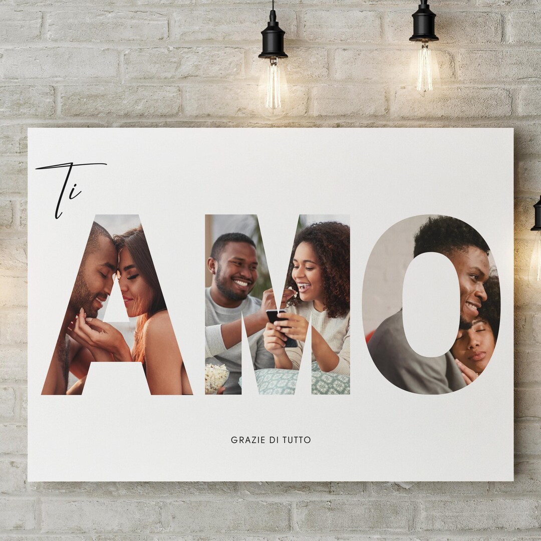 Custom Name Picture Collage, Personalized Text Photo Collage, Custom ...