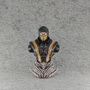 Mortal Kombat borstbeeld schorpioen | 15 cm 3D-geprint PLA handgeschilderd figuur | Gamekamerdecoratie | Uniek gamercadeau