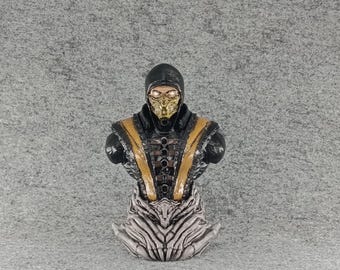 Figura de busto de Escorpión - Mortal Kombat - Impresión 3D en PLA