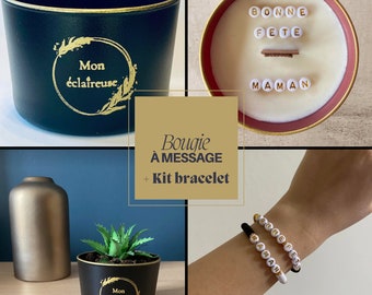 Bougie "Bonne fête Maman" + Kit bracelet
