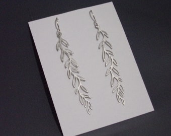 Leaf Branch Earrings/ Sterling silver ear wires/ Stainless Steel Charms/ Bohemian/ art deco/ geometric/art nouveau/ woodland/ artisan gift