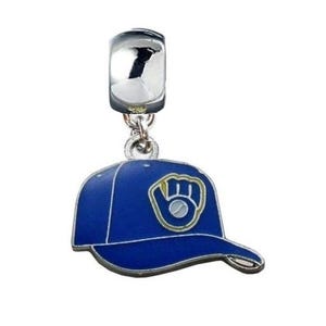 Dije de gorra de béisbol MILWAUKEE con deslizador y colgante para pulseras, collares, joyas, etc., estilo europeo.