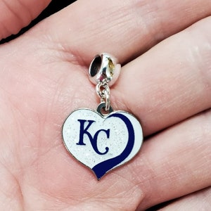 Colgante deslizante con dije de béisbol de los KC KANSAS CITY Royals para pulseras, collares, joyas, etc., me encanta el béisbol. Hazlo tú mismo