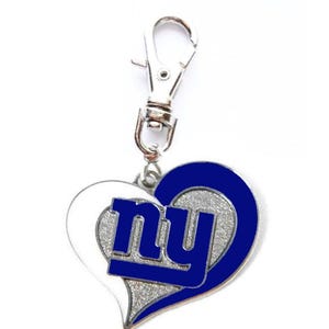 Dije de fútbol de Nueva York para tirador de cremallera de bolso, cartera, mochila, bolso, bolso de mano, teléfono celular, etc., o para collar de perro o gato, joyería con clip.