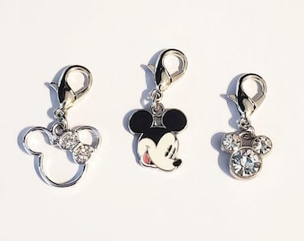 CARTOON CHARM MOUSE for a Zipper Pull on a Purse Wallet Jacket Backpack Bag Tote Journal or Pet Dog Cat Collar Jewelry