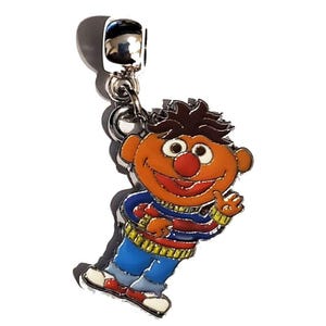 Colgante deslizante con el personaje Bert Friend de ERNIE CHARM para pulseras europeas, collares, joyas, etc., bricolaje