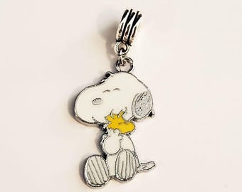 Cartoon Charm Dog Snuggles Slider Pendant for a Necklace Jewelry DIY Projects Etc