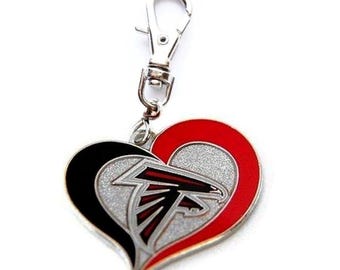 ATLANTA FOOTBALL CHARM For a Zipper Pull on a Purse Bag Wallet Backpack or Pet Cat Dog Collar Jewelry Charm Clip On