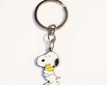 DOG CHARM Hug and Snuggles Keychain Key Chain Ring or Jeans Belt Loop Purse Backpack Jacket Bag Wallet Etc Accessory