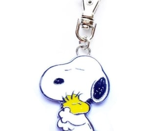 DOG BAG CHARM Love Snuggles Zipper Pull for Jeans Purse Wallet Backpack Diaper Bag Jacket or Pet Cat Dog Collar Jewelry Clip On