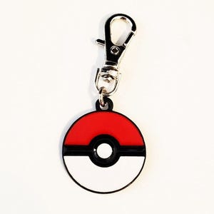 Dije de POKEBALL con cremallera para monedero, cartera, mochila, bolso, etc., para collar de perro, gato o mascota, joyería con clip para teléfono móvil.