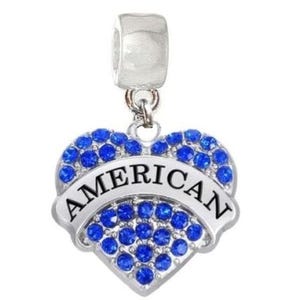 Dije patriótico ORGULLOSO AMERICANO del 4 de julio, accesorio para pulseras, collares, militares, marines, marina, ejército, joyería, etc., bricolaje.