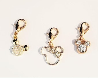 CARTOON CHARM MOUSE for a Zipper Pull on a Purse Wallet Jacket Backpack Bag Tote Journal or Pet Dog Cat Collar Jewelry