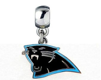 CAROLINA Football Charm Add On Slider Pendant for European Bracelets Necklaces Jewelry etc Diy