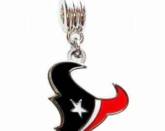 HOUSTON FOOTBALL Charm Slider Pendant for European Bracelets Necklaces Jewelry etc Diy