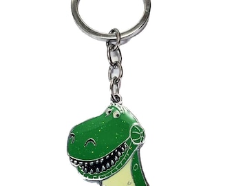 Cartoon Charm T-Rex DINOSAUR ALLIGATOR CROCODILE Keychain Key Chain Ring Charm for Purse Jeans Belt Loop Bag Backpack Jacket Wallet Etc