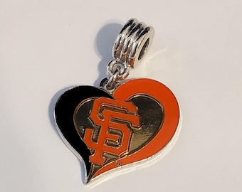 SAN FRANCISCO Baseball Charm Slider and Pendant for European Bracelets Necklaces Jewelry etc Diy