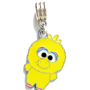 Colgante con dije de pájaro grande y bebé con personaje de Barrio Sésamo, accesorio deslizante para pulseras europeas, collares, joyas, etc., bricolaje