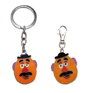 Llavero con dije de Mr. POTATO HEAD de Toy Story, llavero o tirador de cremallera con clip para bolso, cartera, mochila o mascota, gato, perro, collar, joyería, teléfono celular