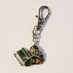 TRACTOR Charm EXCAVATOR CONSTRUCTION Caricature Zipper Pull for Bag Purse Wallet Backpack Gym Bag Jacket Etc or Pet Cat Dog Collar Clip On