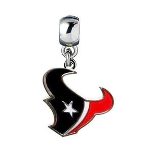 HOUSTON FOOTBALL Charm Slider Pendant for European Bracelets Necklaces Jewelry etc Diy
