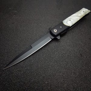 Stiletto Spring Assisted Folding Pocket Knife. Survival Knife Gangster Style.