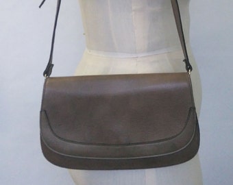 Vintage Mock Leather Hand Bag 1980s 80s