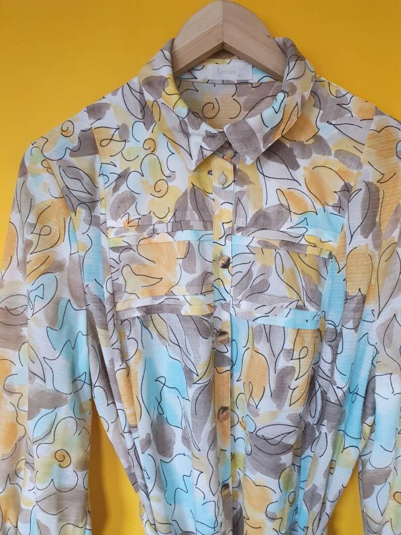 Vintage Size 20 1990s Dress by Lerose Yellow Polyester