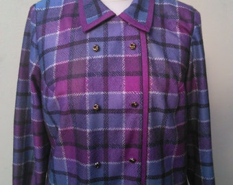 Vintage size 24 Purple Check Jacket Norman Linton