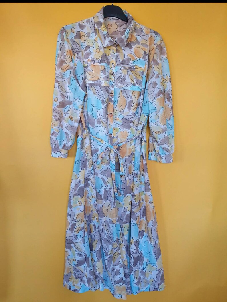 Vintage Size 20 1990s Dress by Lerose Yellow Polyester