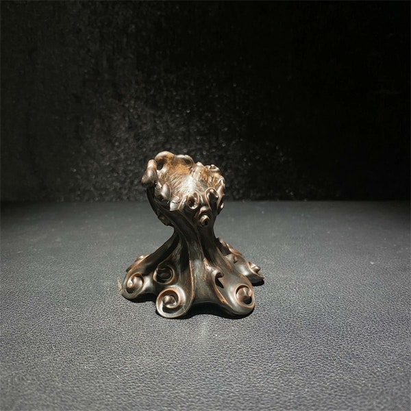 Bronze Candlestick Figurine Antique Bronze Candle Holder Ornament Handcrafted Bronze Candle Stand Sculpture