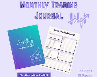 Monthly Trading Journal | Digital Download